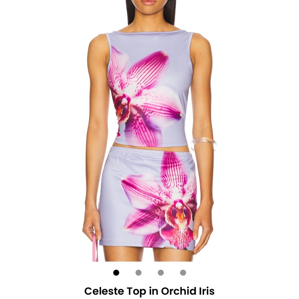 Floral Mini Skirt in Purple and Pink